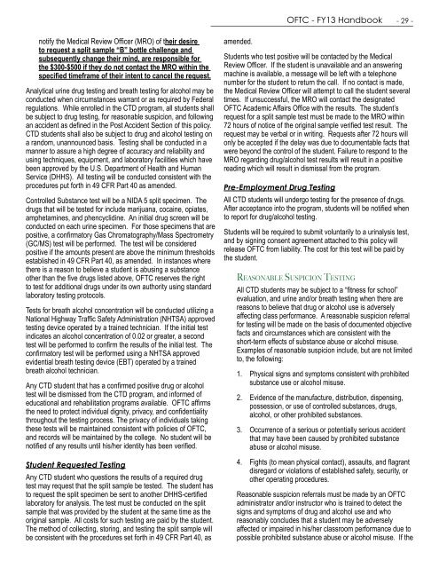 OFTC - FY13 Handbook A Unit of the Technical College ... - OFTC.edu