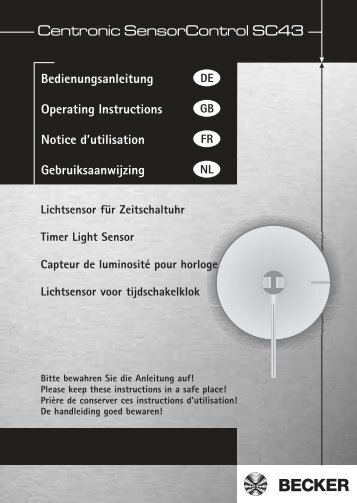 Becker Centronic SensorControl SC43 Anleitung - auf enobi.de