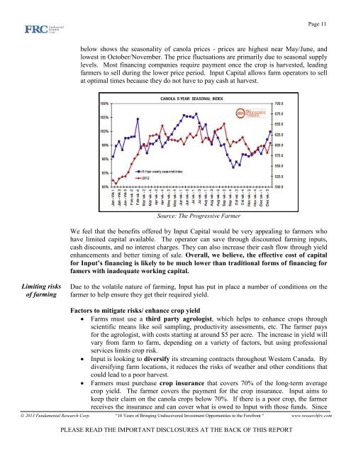 Input Capital (TSXV: INP) â Initiating Coverage - First ... - Baystreet.ca