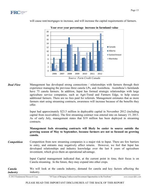 Input Capital (TSXV: INP) â Initiating Coverage - First ... - Baystreet.ca