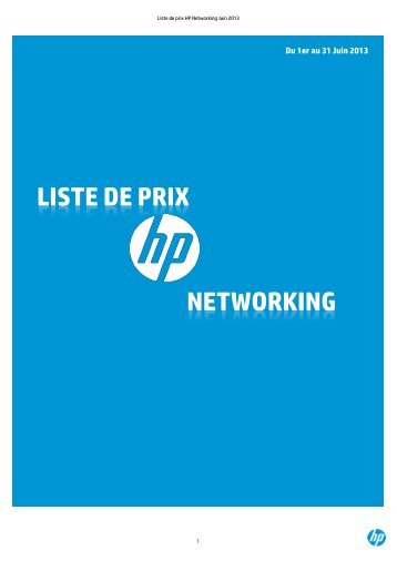 LISTE DE PRIX NETWORKING - HP