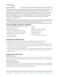 Tub & Shower Wall Installation Instructions - Transolid