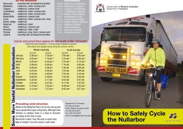 How to safely cycle the Nullarbor - Department  of Transport