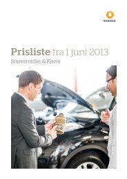 Prisliste fra 1 juni 2013 - Statoil