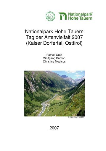 Nationalpark Hohe Tauern Tag der Artenvielfalt 2007 (Kalser ...