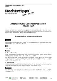 Sondereigentum / Gemeinschaftseigentum - Akademische ...