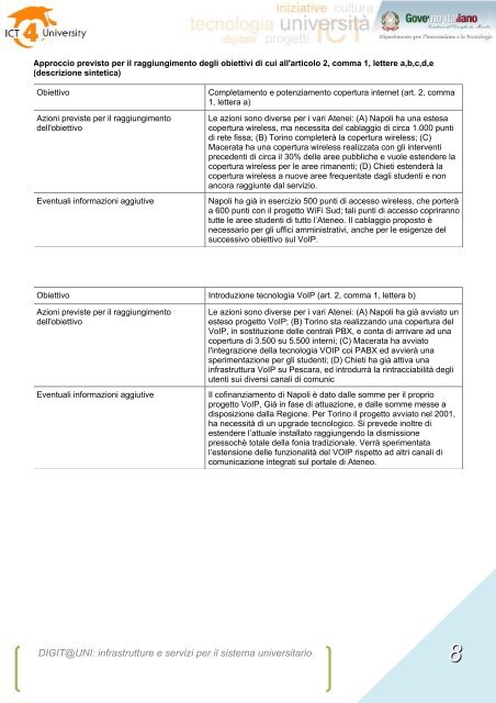 DIGIT@UNI: infrastrutture e servizi per il sistema ... - ICT4University