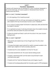 Level 1 Vocational Assessment Instructions