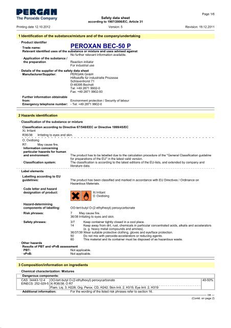 PEROXAN BEC-50 P - Pergan GmbH