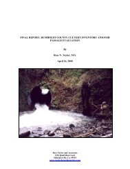 humboldt county culvert inventory and fish passage evaluation