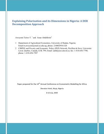 Explaining Polarization and its Dimensions in Nigeria - African ...