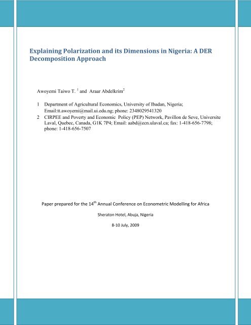 Explaining Polarization and its Dimensions in Nigeria - African ...