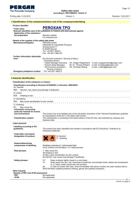 PEROXAN TPO - Pergan GmbH