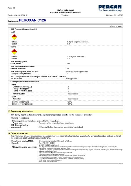 PEROXAN C126 - Pergan GmbH