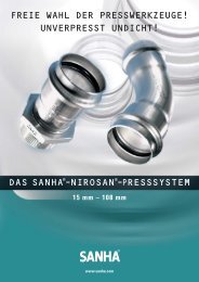 DAS SANHA®-NIROSAN®-PRESSSYSTEM FREIE WAHL DER ...