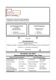 Organigramm des STG - STG Segeberg