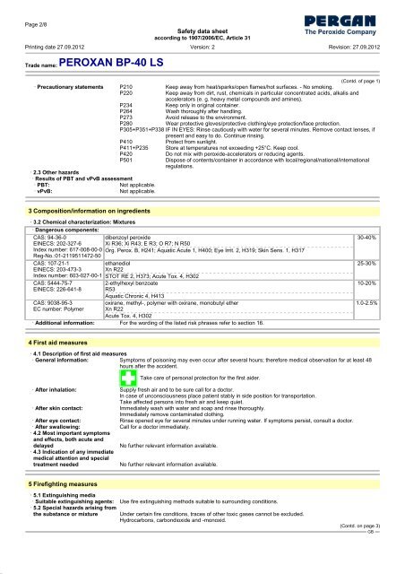 PEROXAN BP-40 LS - Pergan GmbH