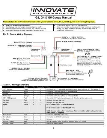 G2, G4 & G5 Gauge Manual - Innovate Motorsports