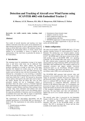 Detection and Tracking of Aircraft over Wind Farms using ... - terma