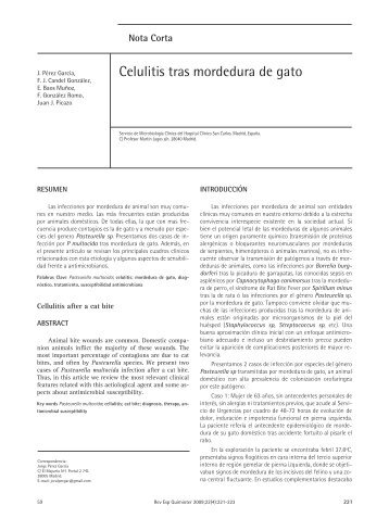 Celulitis tras mordedura de gato - Seq.es