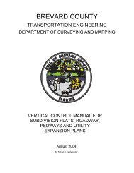 Vertical Control Manual for Subdivision Plats Form - Brevard County