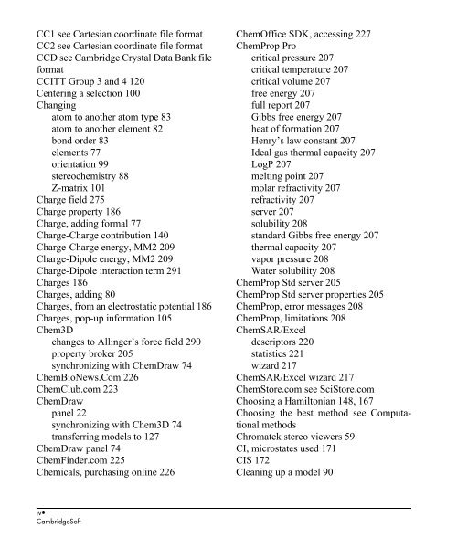 Chem3D Users Manual - CambridgeSoft