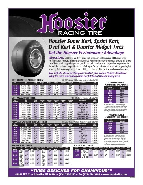Hoosier Super Kart, Sprint Kart, Oval Kart & Quarter Midget Tires Get ...