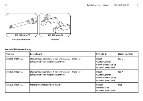 AR01.30>P>5800HA Zylinderkopf aus>, einbauen 2.4.93 MOTOR ...