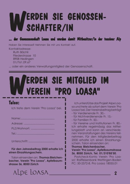 Mitteilungsblatt der Genossenschaft Loasa und des V und des ...