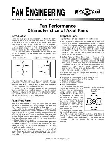 Fan Performance Characteristics of Axial Fans - FE-2300 - Aerovent