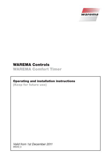 WAREMA Controls WAREMA Comfort Timer