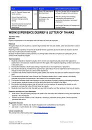 15. Work Experience Debrief - Blueprint - Australian Blueprint for ...