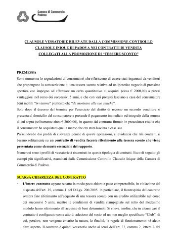 Clausole vessatorie tessere sconto.pdf - Camera di Commercio di ...