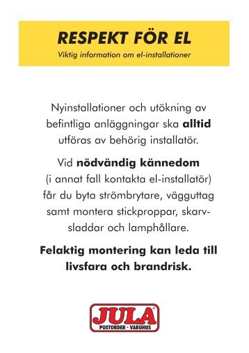 Respekt fÃƒÂ¶r el - Jula