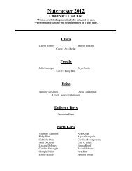 Nutcracker 2012 Children's Cast List