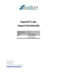 ExpoVit e-dec Import Schnittstelle - TransSoft