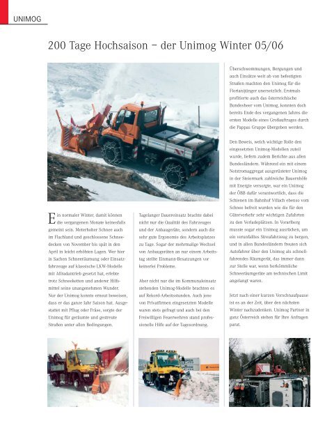 Unimog Extra 01/2006 - Winter-, Sommerdienst ... - Pappas Gruppe