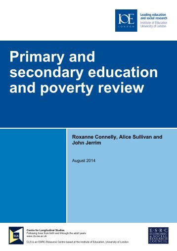Primary and secondary education and poverty review August 2014