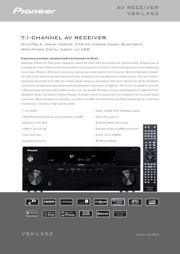 VSX-LX53 7.1-channeL aV ReceiVeR aV ReceiVeR ... - Supersonido