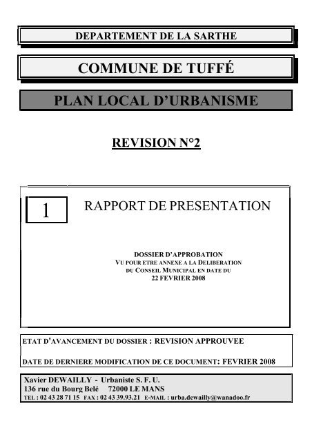 Rapport de prÃ©sentation - tuffe