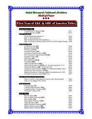 AKC - SBCA Titles - National Breed Clubs