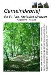 Ausgabe Mai - Juli 2011 - Website Pfarramt Kirchvers