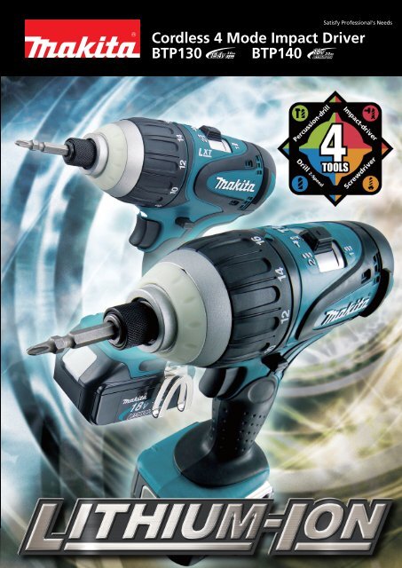 Cordless 4 Mode Impact Driver BTP130 BTP140 - Makita