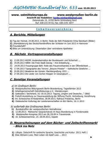 Rundbrief 633 v. 03.09.2013 - westpreussen-berlin.de