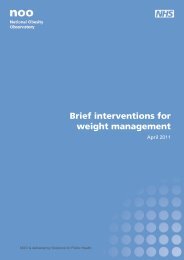 NOO | Brief Interventions for weight management - National Obesity ...