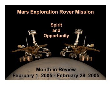 February 28, 2005 - Mars Exploration Rover Mission - NASA