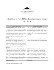 Highlights of New FMLA Regulations and Impact on OFLA