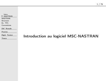 Introduction au logiciel MSC-NASTRAN - Moodle