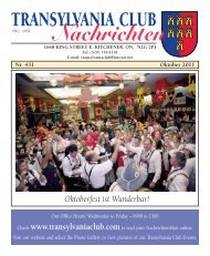 the October 2011 issue of the - Transylvania Club Kitchener