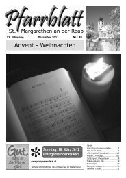 Pfarrblatt 88 Dezember 2011 - St. Margarethen an der Raab